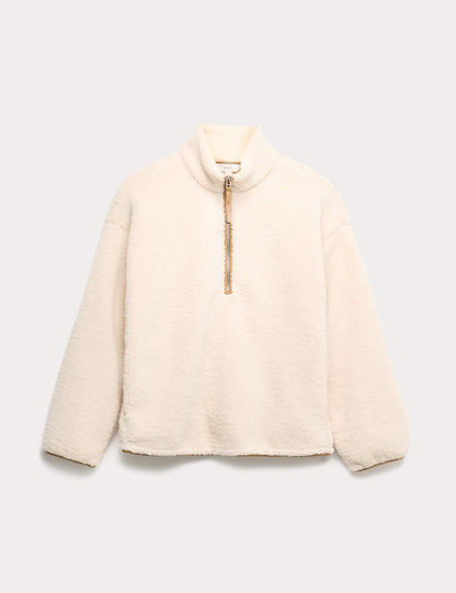 Borg Funnel Neck Half Zip Sweatshirt