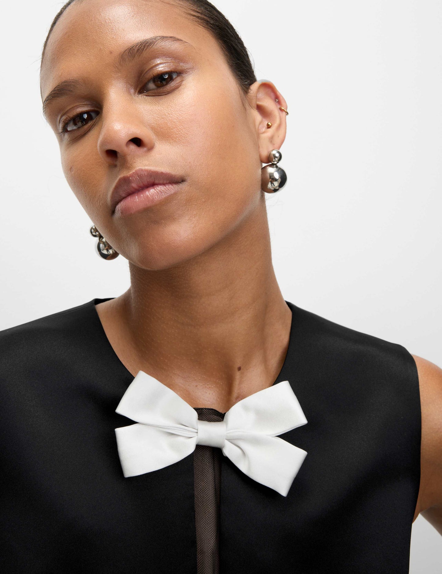 Bow Detail Mini Waisted Dress