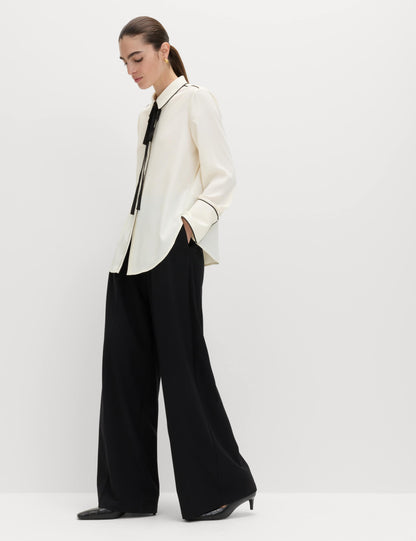 Bow Tie Piped Detail Shirt