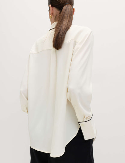 Bow Tie Piped Detail Shirt