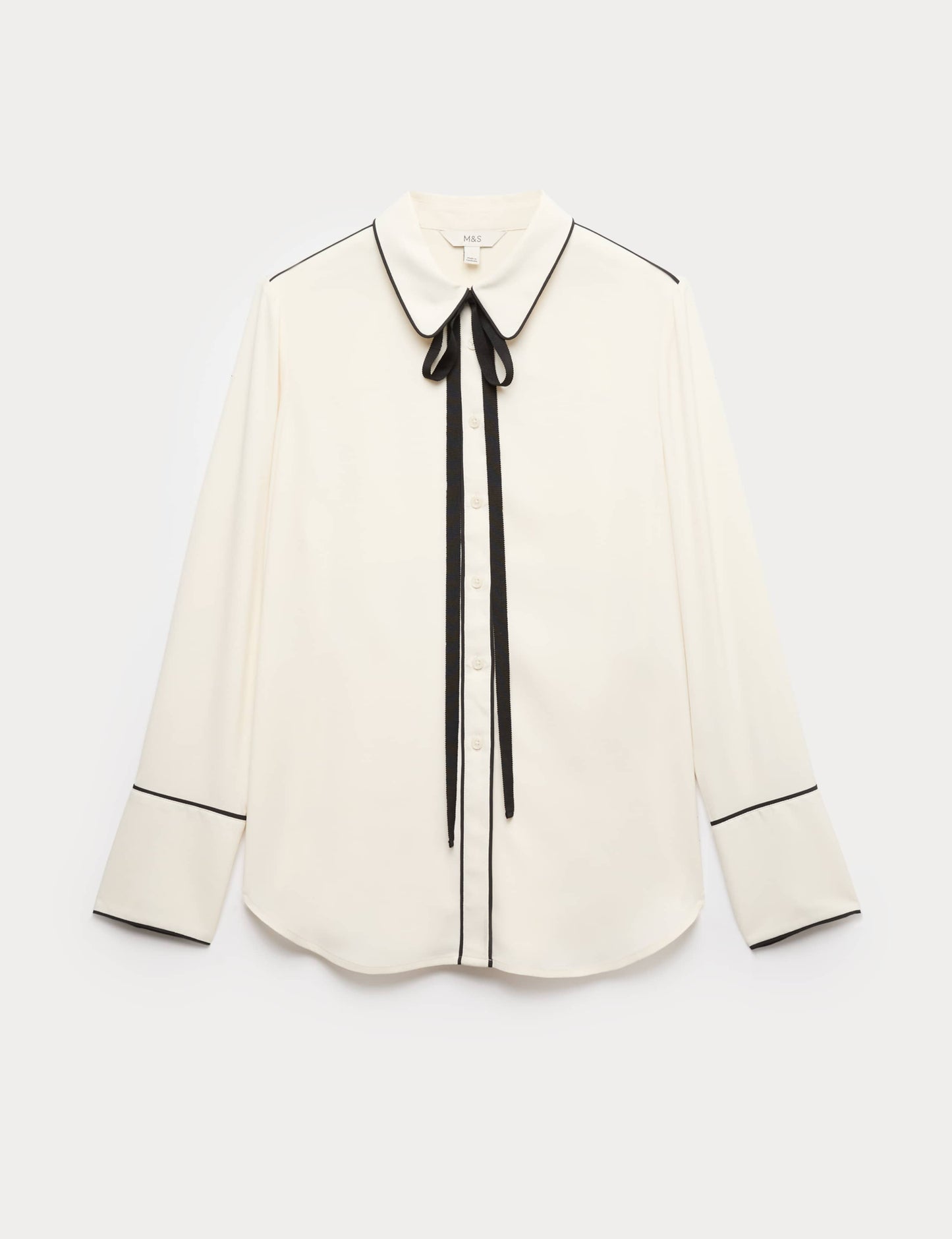 Bow Tie Piped Detail Shirt