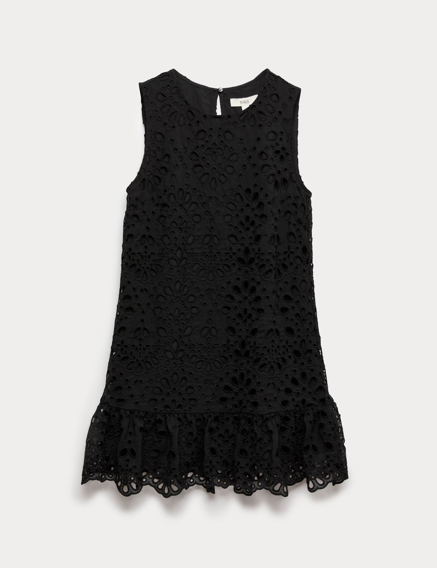 Broderie Cutwork Detail Mini Shift Dress