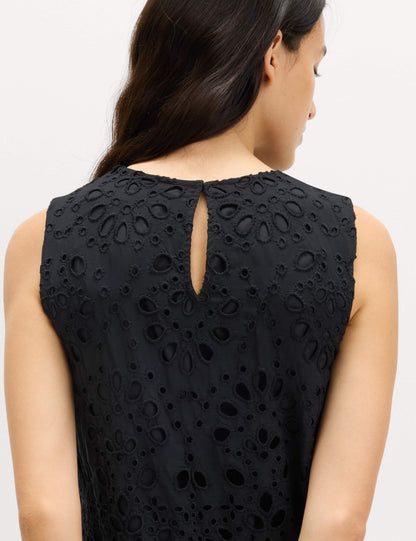 Broderie Cutwork Detail Mini Shift Dress