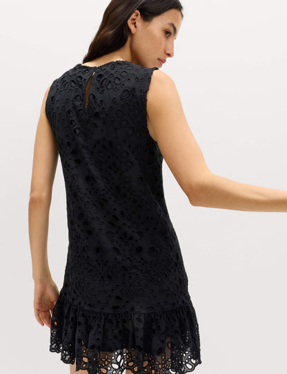 Broderie Cutwork Detail Mini Shift Dress