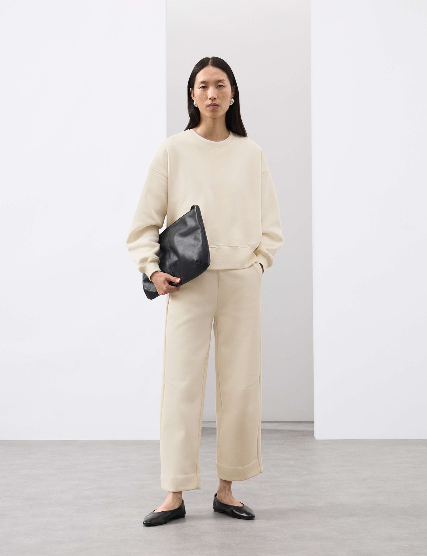 Brushed Barrel Leg Ankle Grazer Joggers