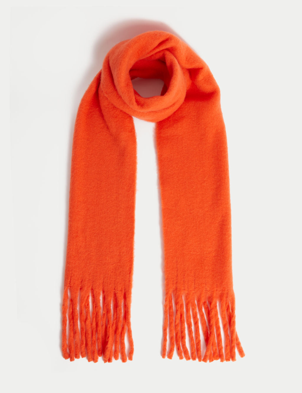 Brushed Colour Block Tassel Scarf