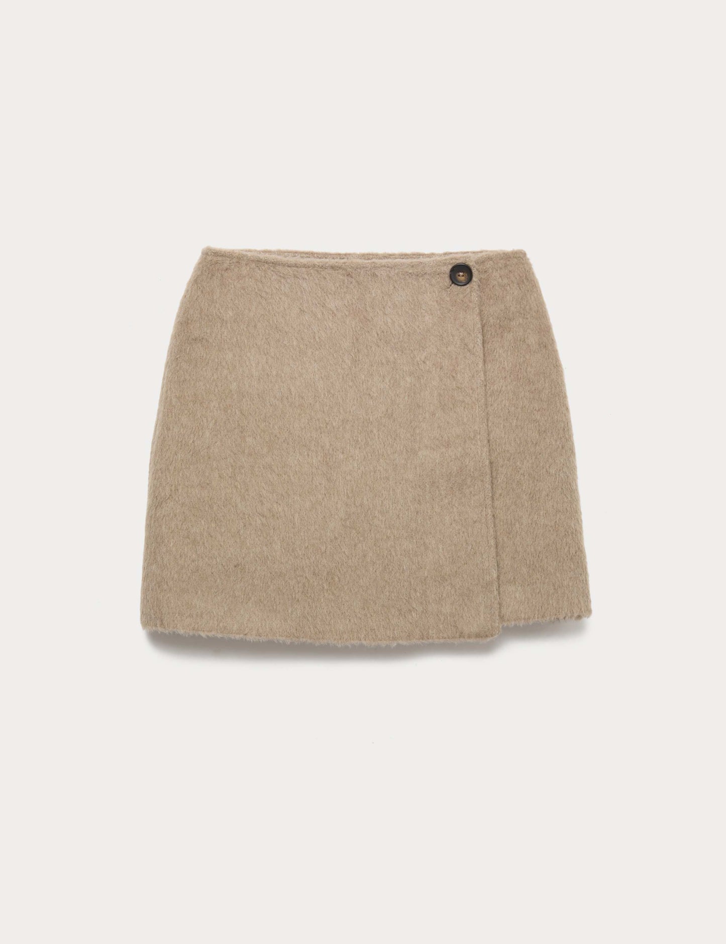 Brushed Mini Wrap Skirt with Wool
