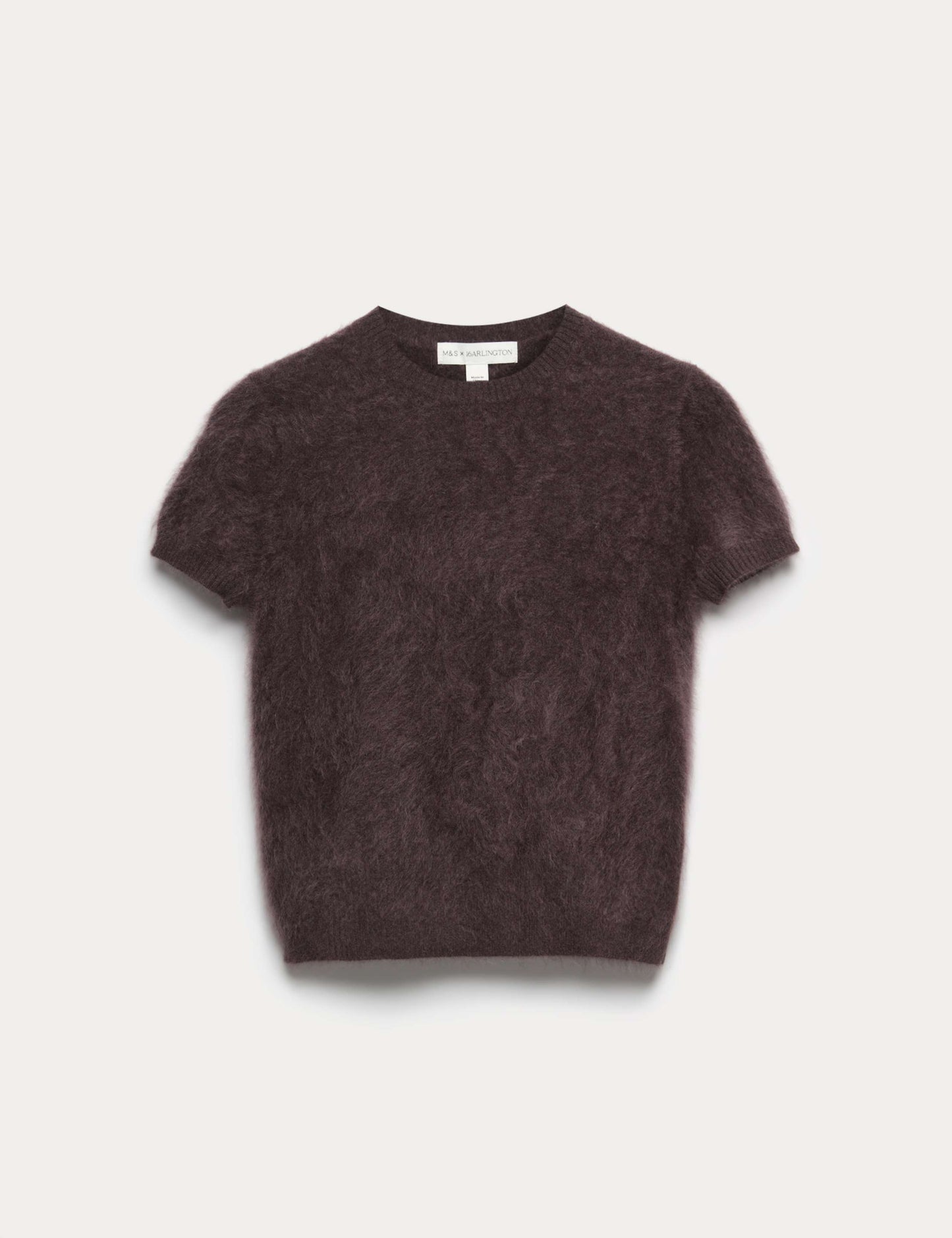 Brushed Pure Cashmere Cropped Knitted Top