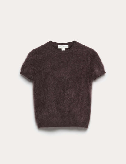 Brushed Pure Cashmere Cropped Knitted Top