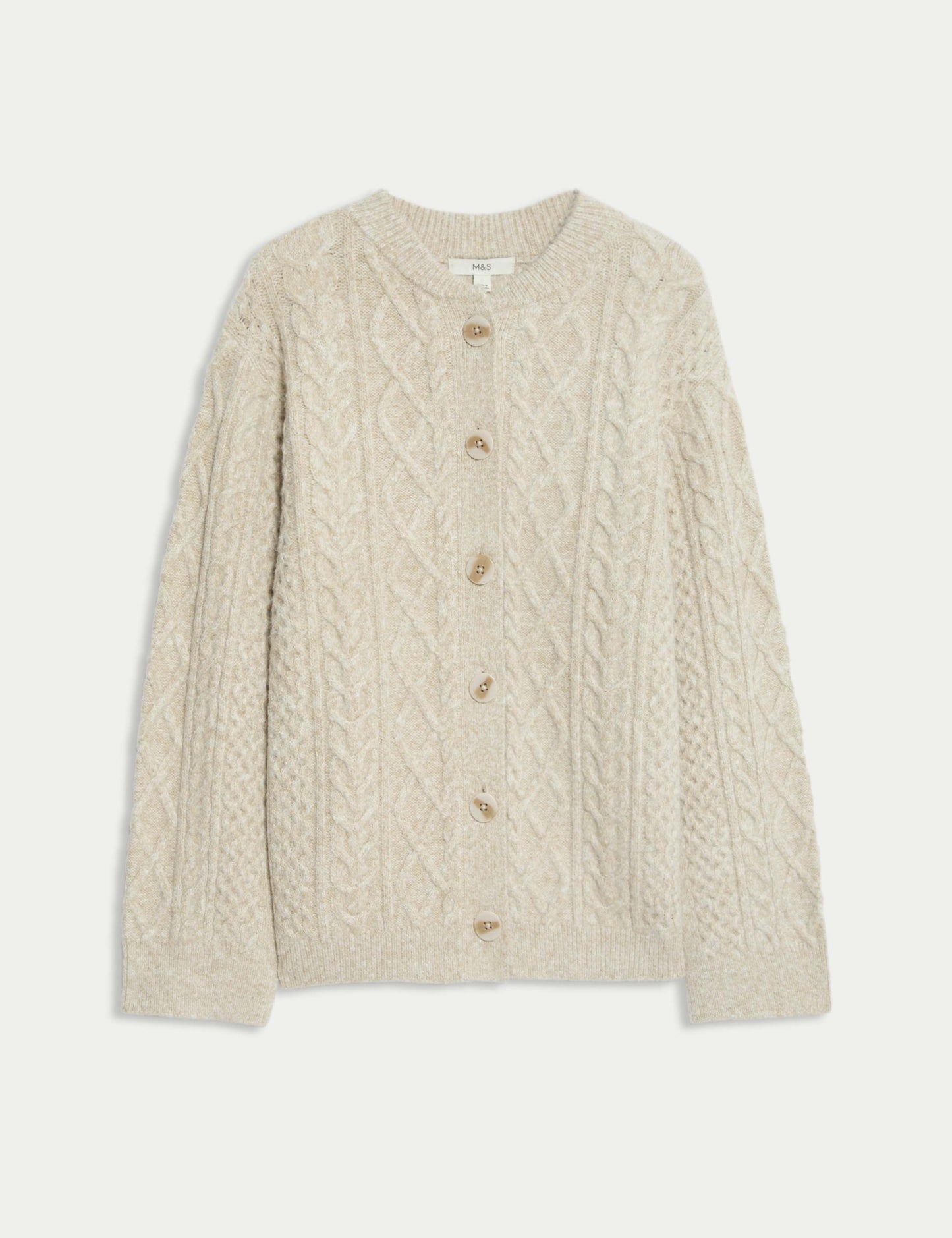 Cable Knit Button Front Cardigan