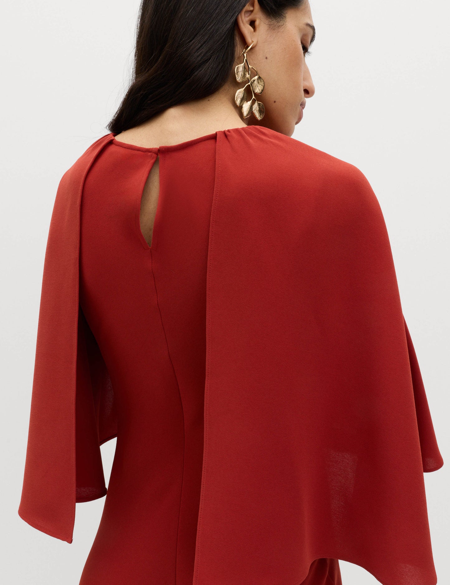 Cape Detail Midaxi Column Dress