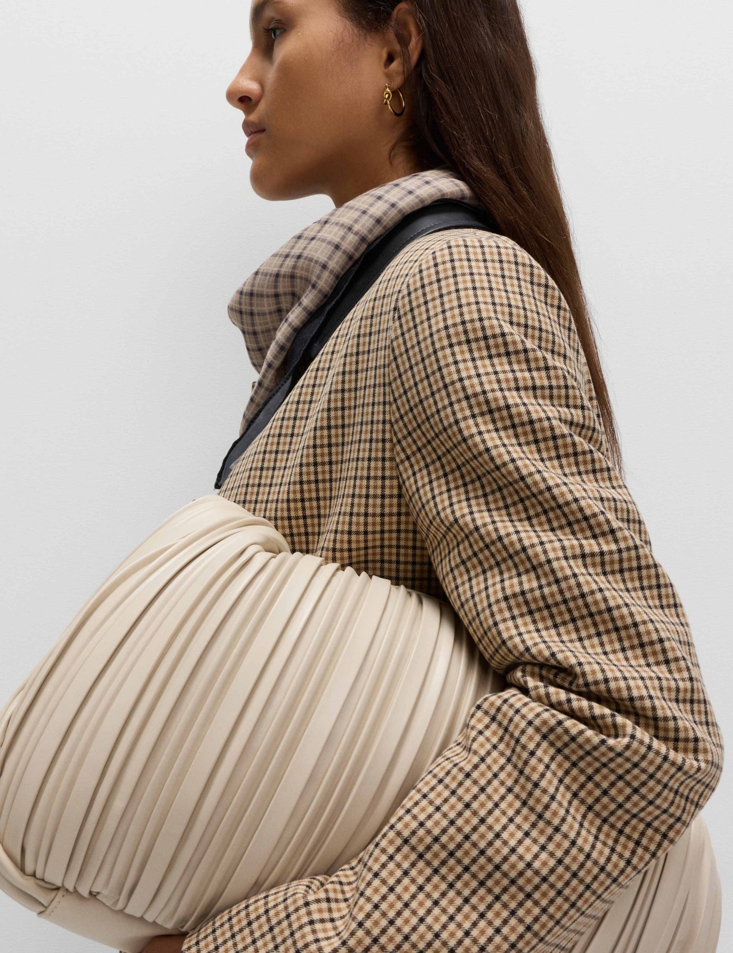 Checked Collared Car Coat