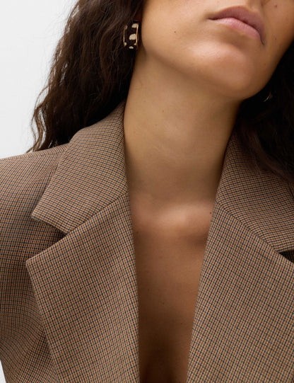 Checked Double Breasted Blazer