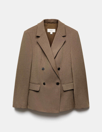 Checked Double Breasted Blazer