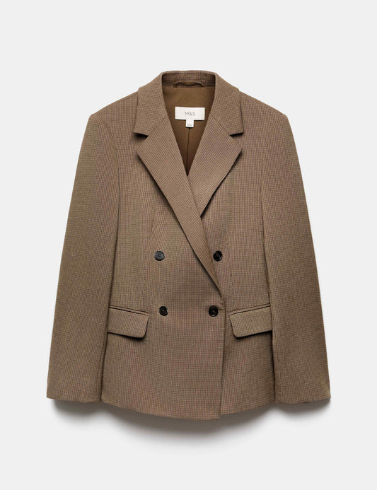 Checked Double Breasted Blazer