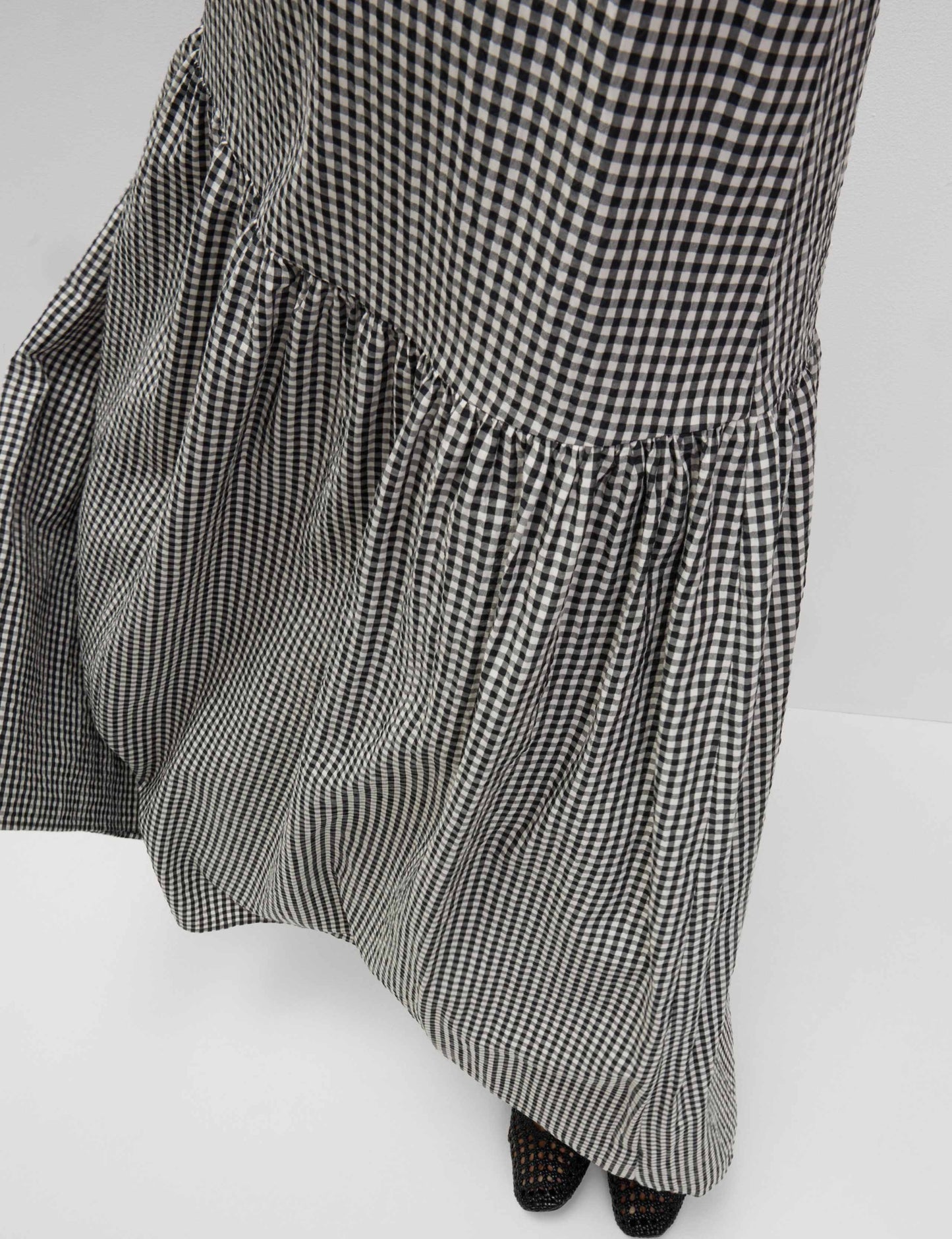 Checked Midaxi Drop Waist Dress