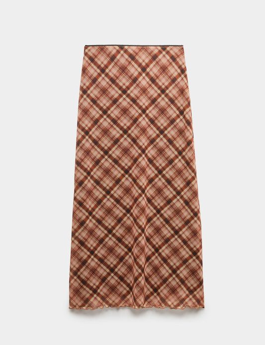 Checked Midaxi Pencil Skirt