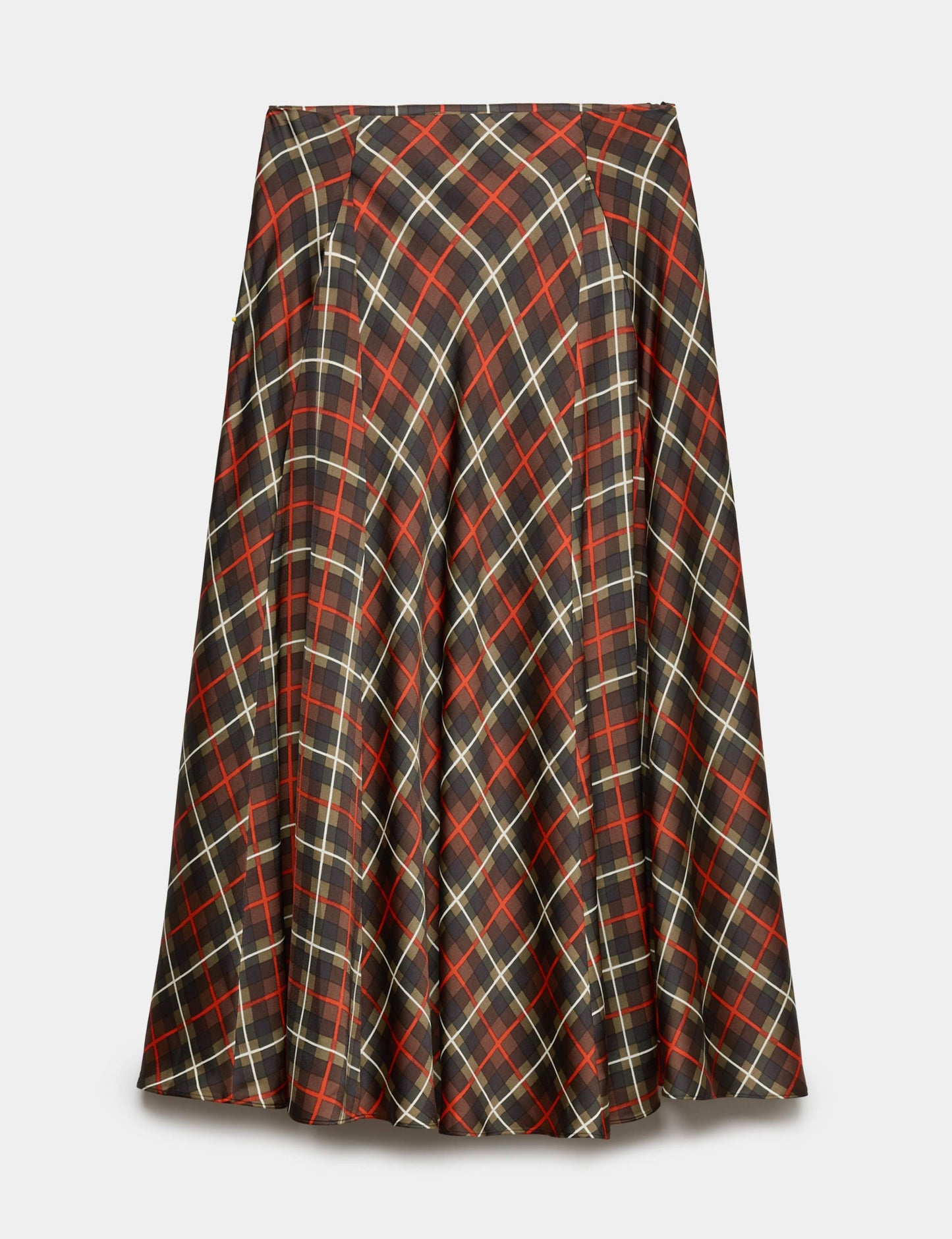 Checked Midi A-Line Skirt