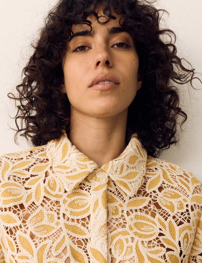 Cotton Blend Lace Overshirt