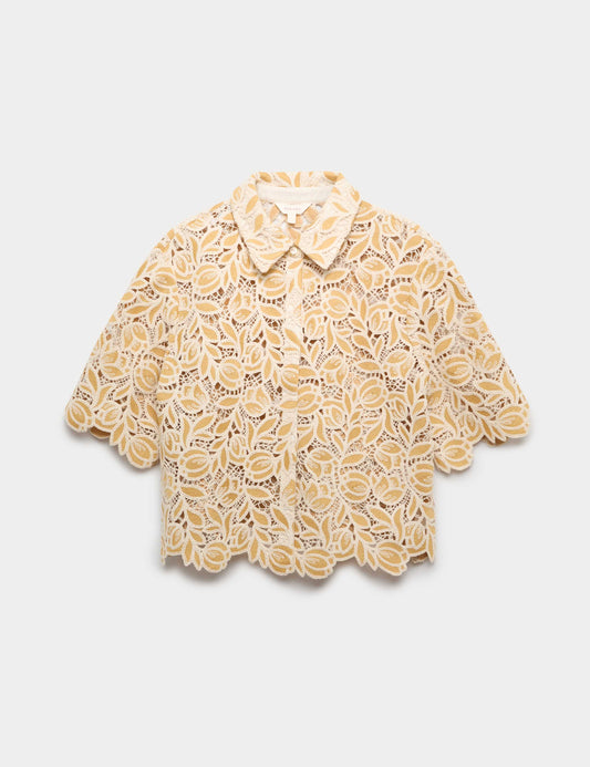 Cotton Blend Lace Overshirt