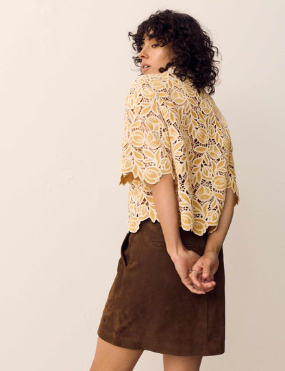 Cotton Blend Lace Overshirt