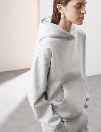 Cotton Blend Relaxed Hoodie