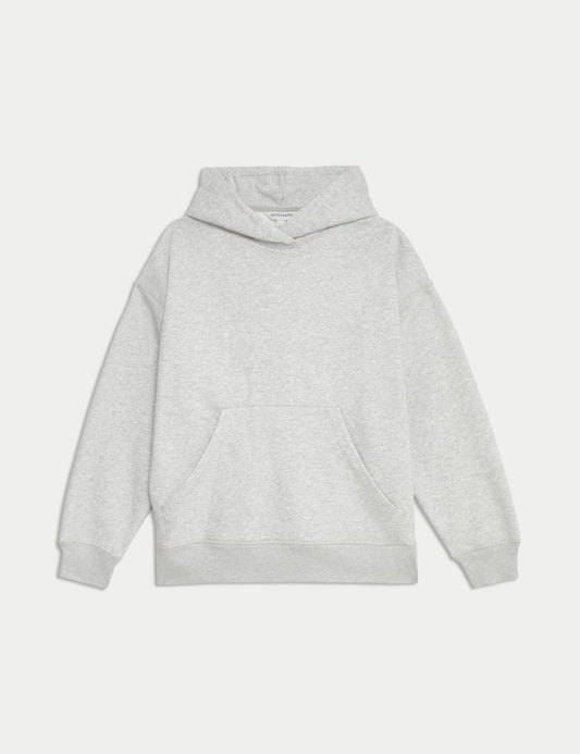 Cotton Blend Relaxed Hoodie