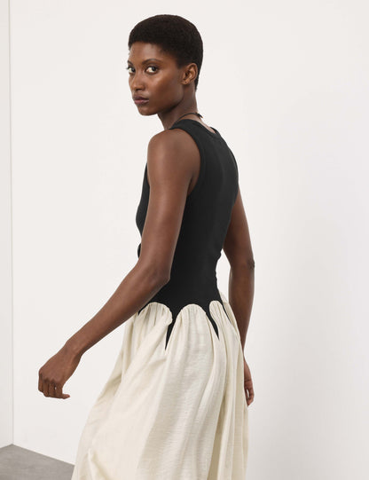 Cotton Rich Godet Midi Skater Dress
