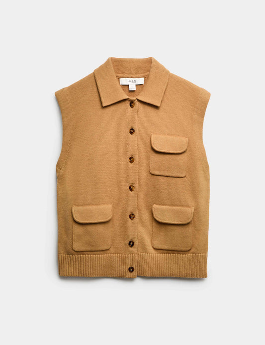 Cotton Rich Pocket Knitted Waistcoat
