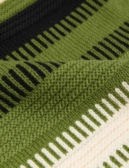 Cotton Rich Striped Crew Neck Jumper