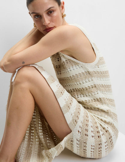 Cotton Rich Striped Knitted Dress