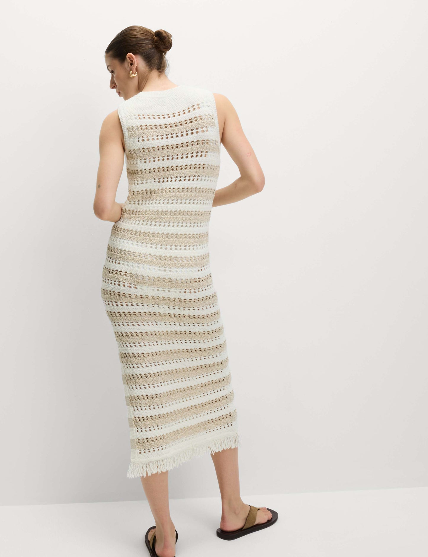 Cotton Rich Striped Knitted Dress