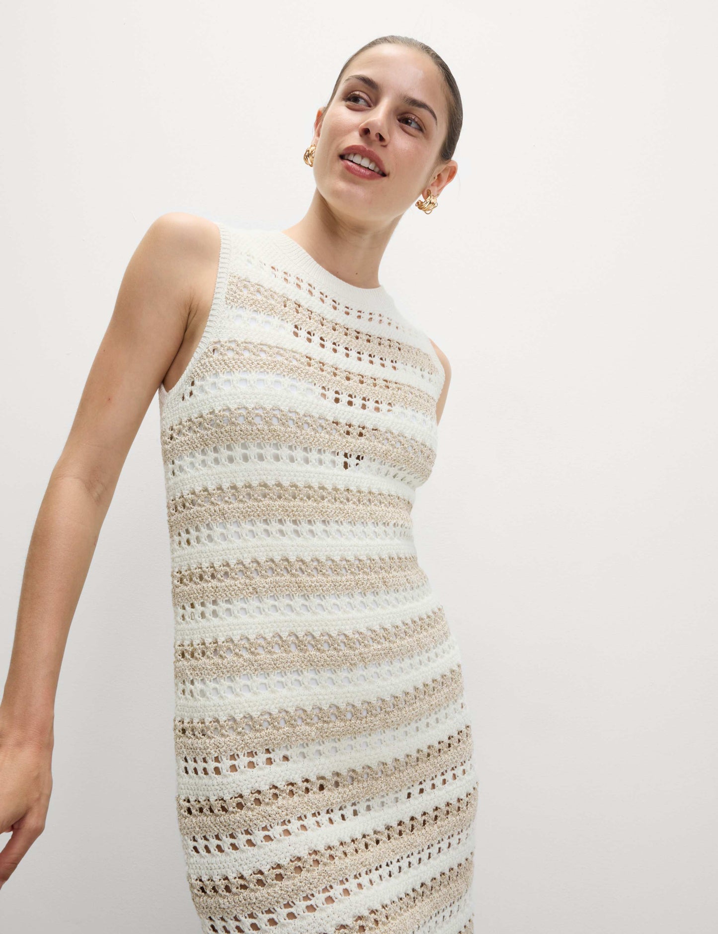 Cotton Rich Striped Knitted Dress