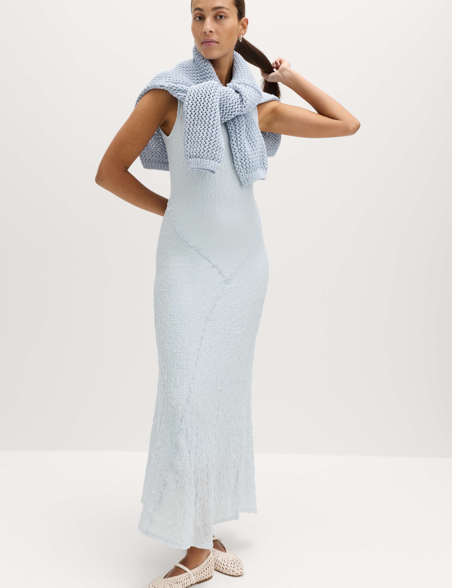 Cotton Rich Textured Midaxi Column Dress
