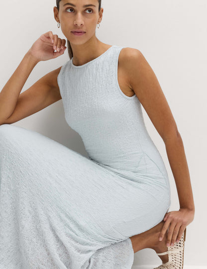 Cotton Rich Textured Midaxi Column Dress