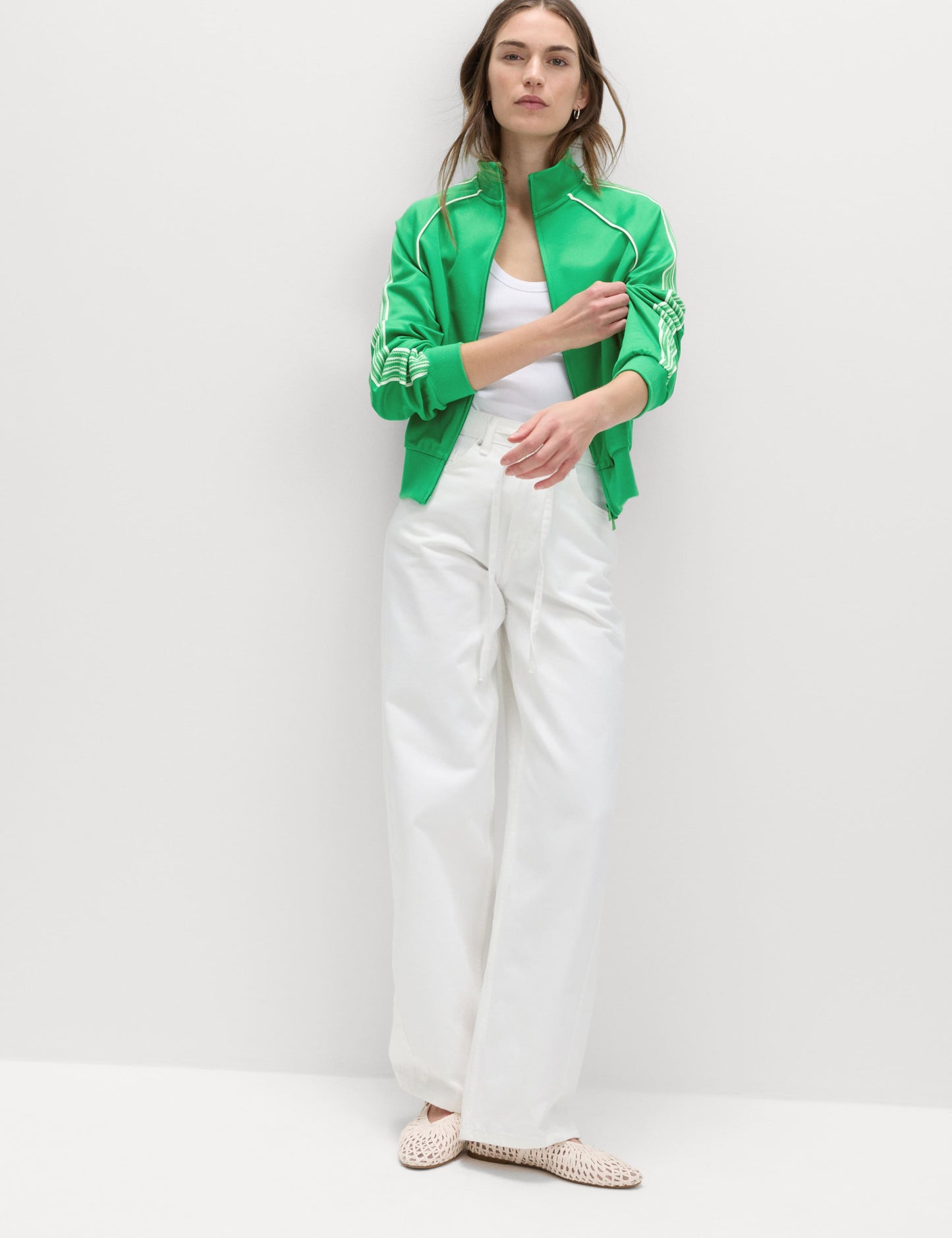 Cotton Rich Tricot Zip Up Track Jacket