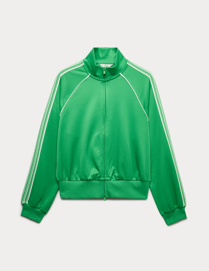 Cotton Rich Tricot Zip Up Track Jacket