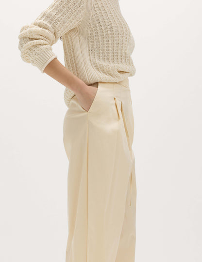 Cotton Rich Wrap Tie Wide Leg Trousers