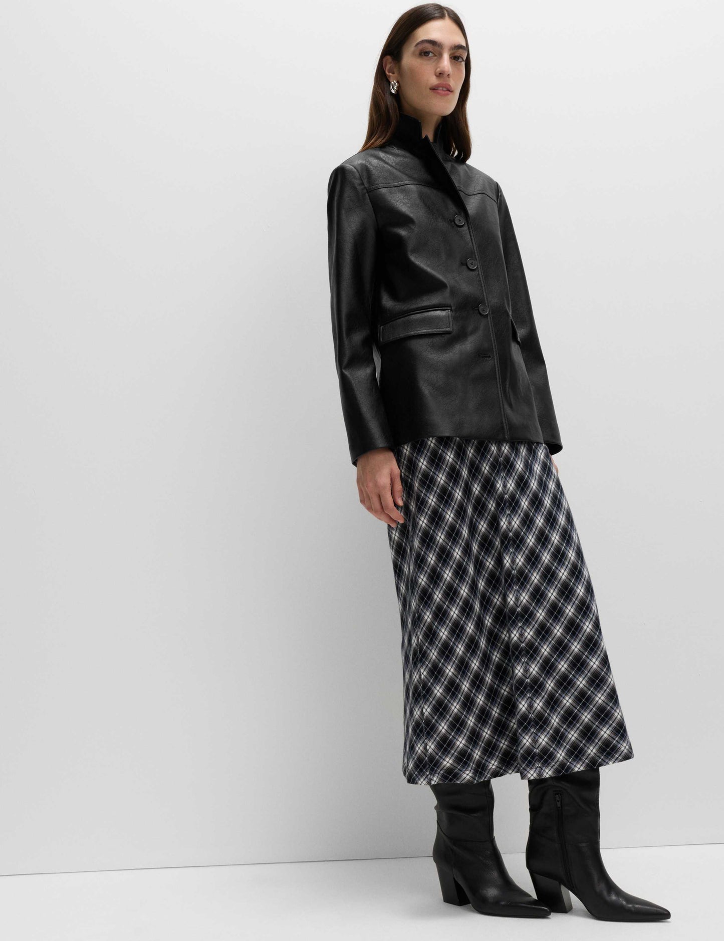 Cracked Single Breasted Blazer Coat