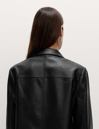 Cracked Single Breasted Blazer Coat