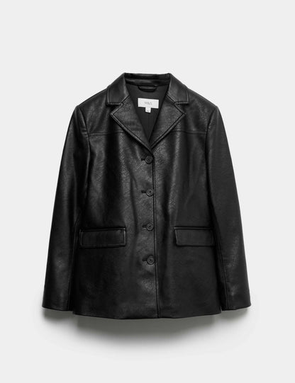 Cracked Single Breasted Blazer Coat