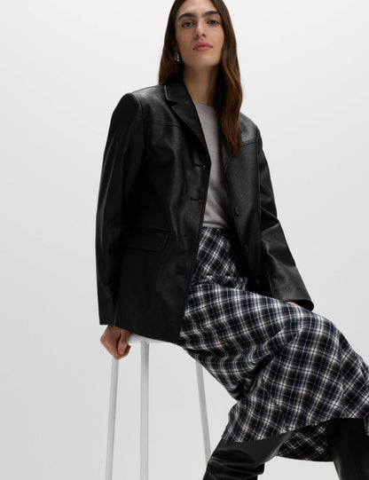 Cracked Single Breasted Blazer Coat