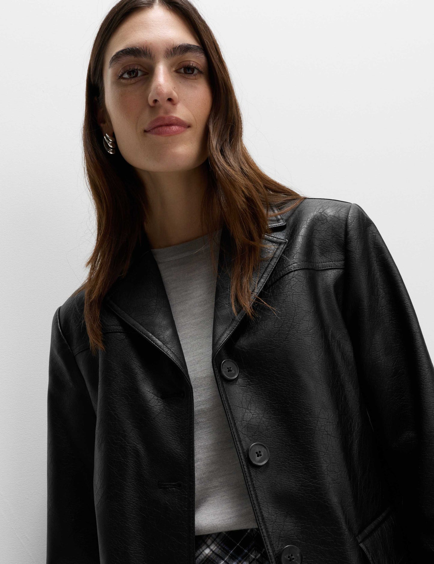 Cracked Single Breasted Blazer Coat