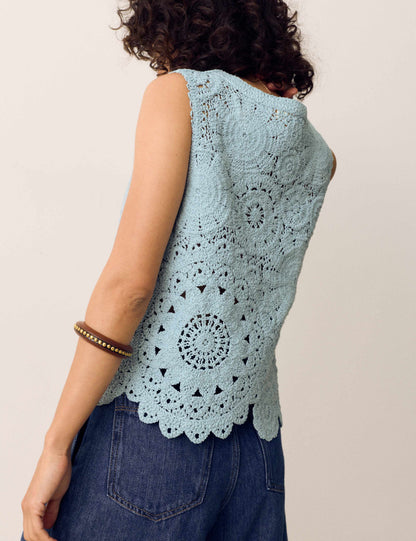 Crochet Look Knitted Vest