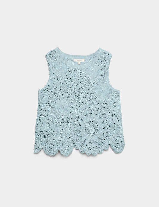 Crochet Look Knitted Vest