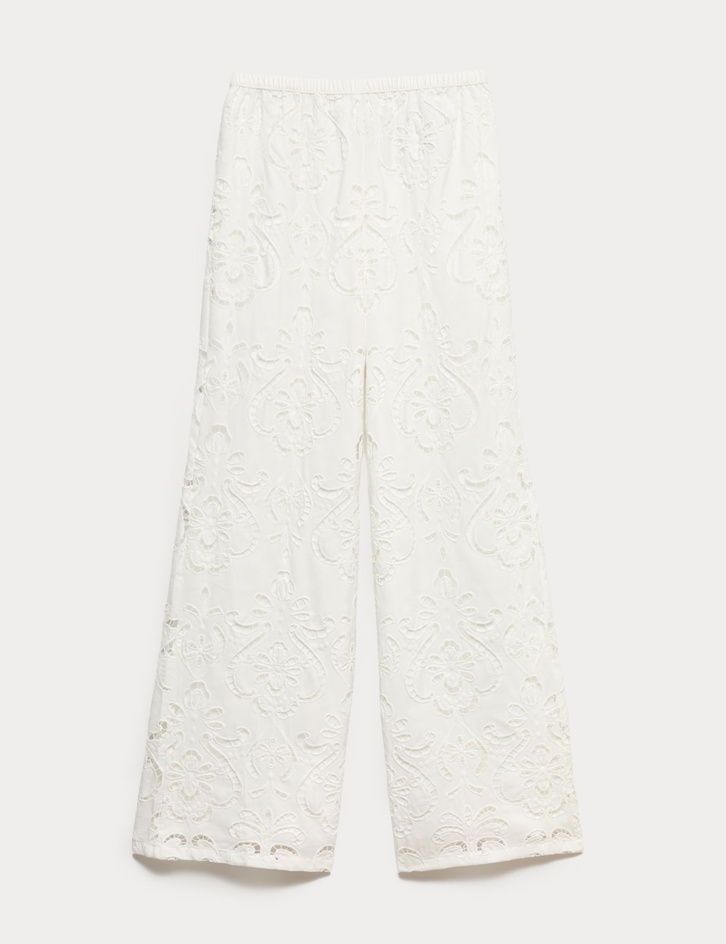 Cutwork Embroidered Straight Leg Trousers
