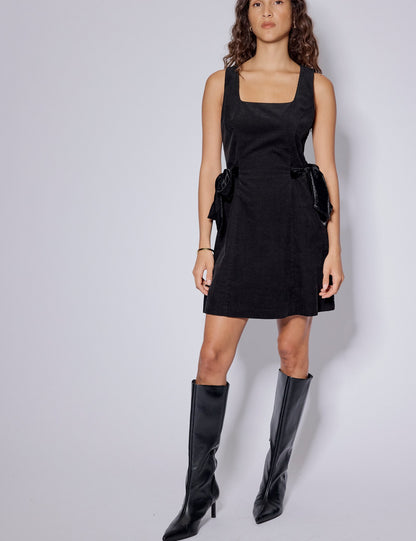 Black Cord Side Bow Hayley Mini Dress
