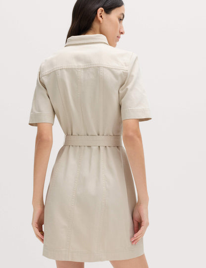 Denim Button Through Mini Utility Dress