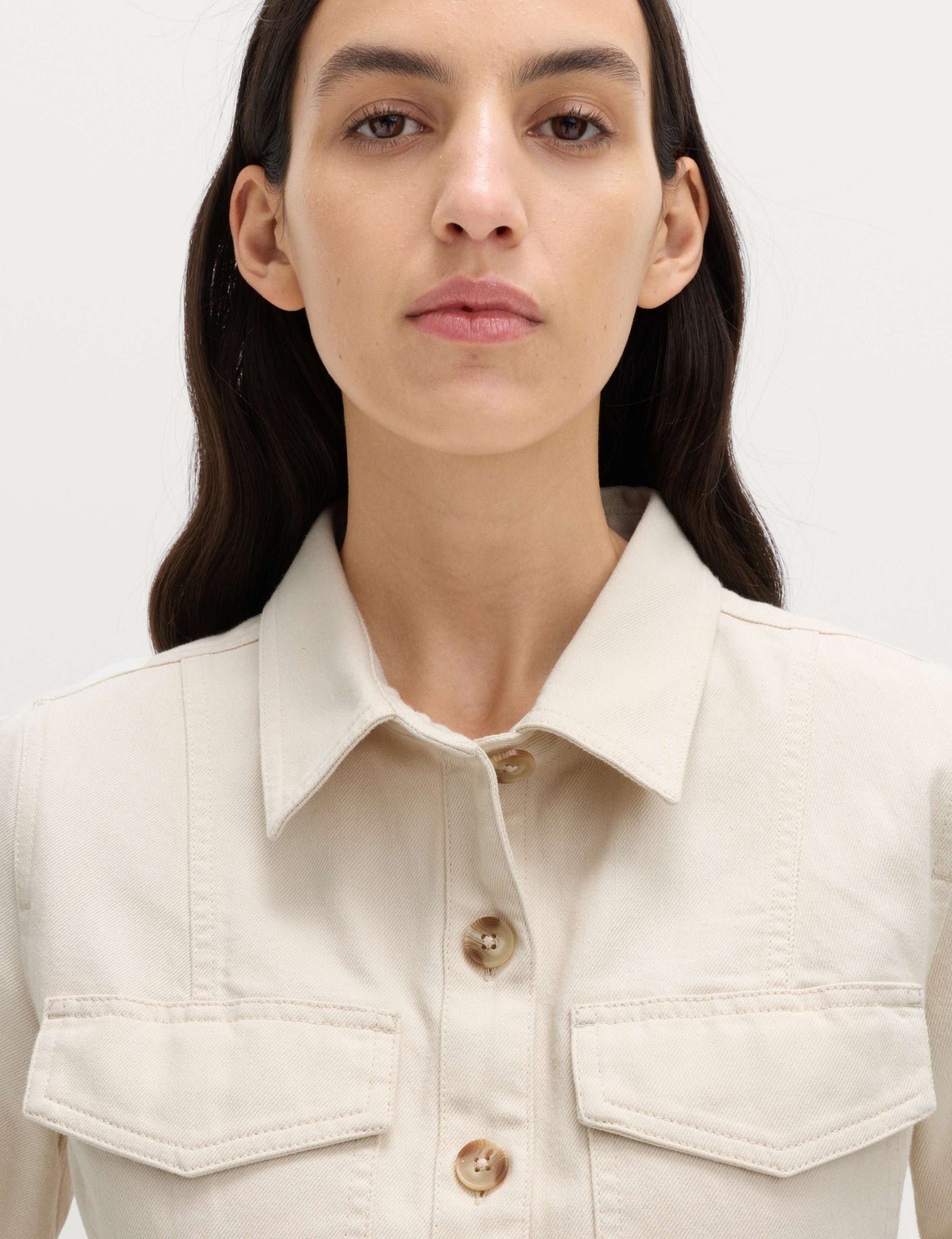 Denim Button Through Mini Utility Dress