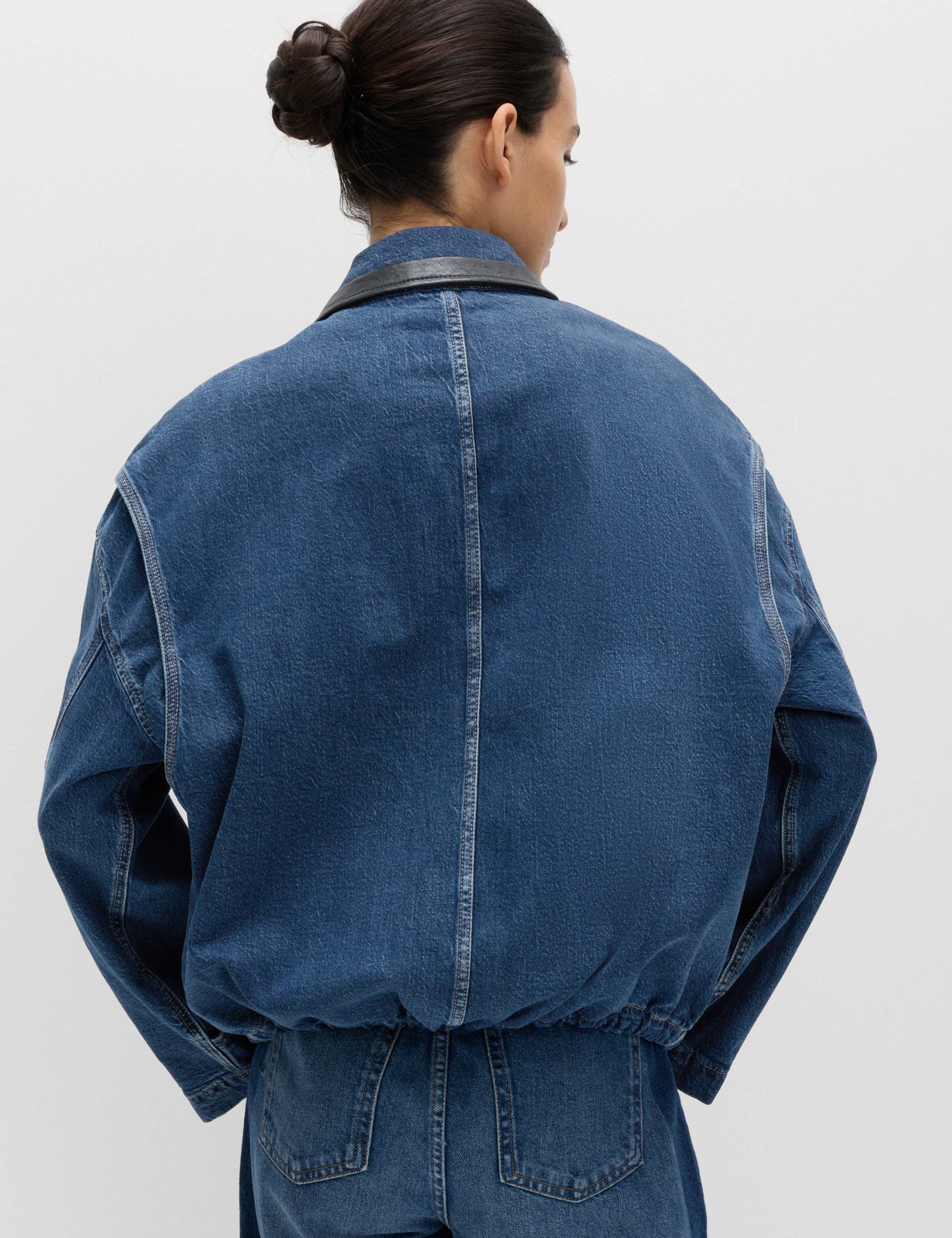 Denim Relaxed Bomber Jacket